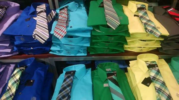 Colorful dress shirts for men.