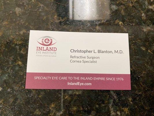 Dr.Blanton business card