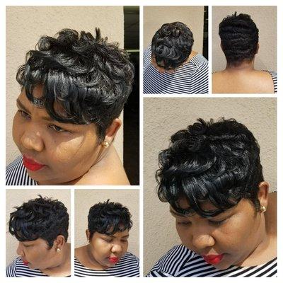 SHORT CUT WITH PIN CURLS