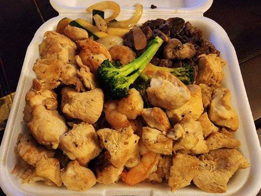 Hibachi Steak & Chicken & Shrimp