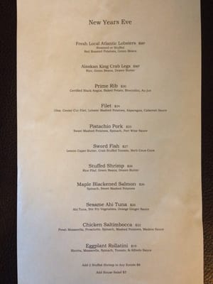 Do you have plans for New Year's Eve? Why not make a reservation for dinner at Otter Cove! Take a look at our special menu!