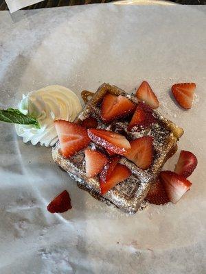 Strawberry shortcake waffle