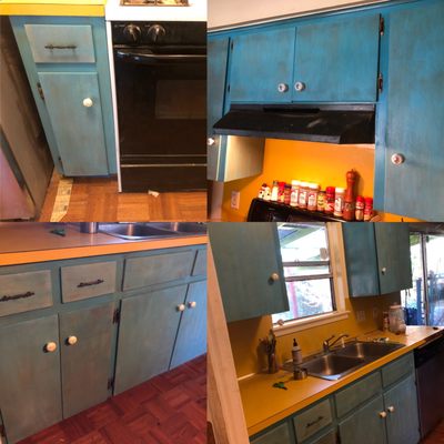 After Kitchen Paint Cabinet stain