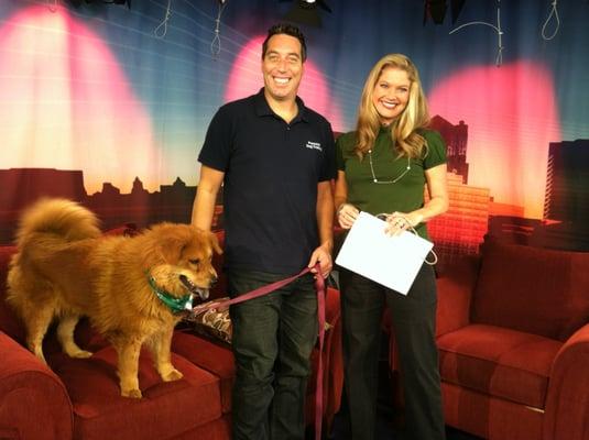 Greg and Brooke Smith on CBS TV set with China