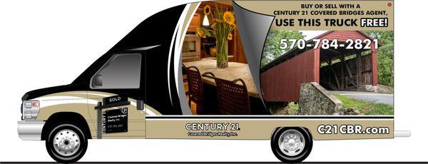 BUY OR SELL with Any Century 21 Covered Bridges Realty Agent and use our moving truck for FREE!  
*some restrictions apply