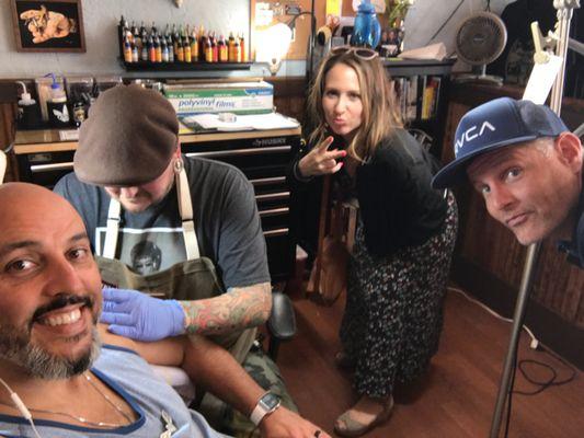 During... had some of the homies come down to check it out.  Derek & Nora! @miko.tattooer @destinycitytattoo