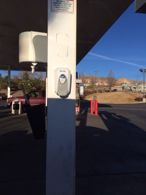 Hand sanitizer at the pumps. Cool