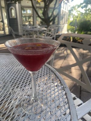 Delicious martini on the back patio.