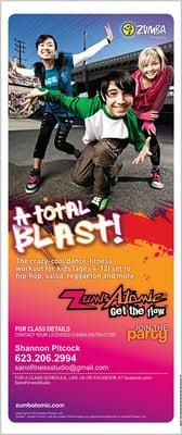 Zumbatomic - Zumba for kids 4-12.  Every Saturday from 11-11:45am