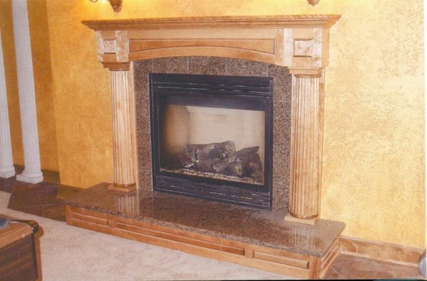 Mantle and surround made of birch.