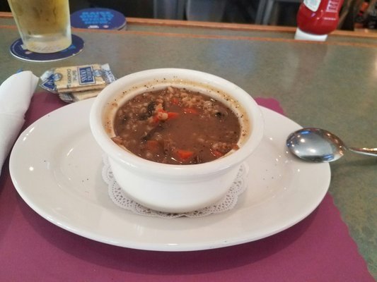 Homemade Mushroom Barley Soup. Excellent.