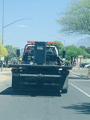 Gavin towing my toolbox home from a shop I just parted ways with.