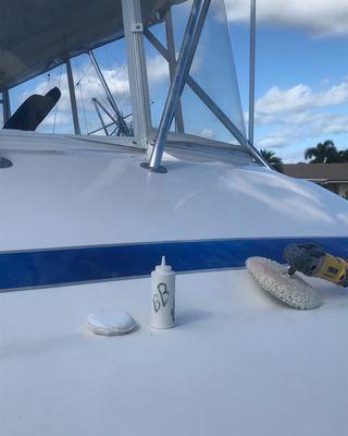 Multi step compound and wax! Yacht Specialists