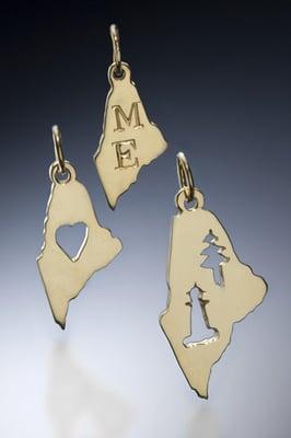 Maine State Charms available in Gold and Silver