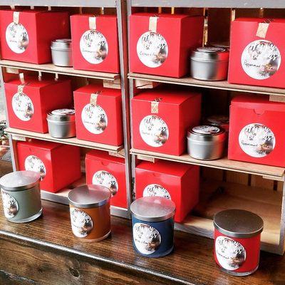 Holiday candles are in stock!  Carolina Pines, Cinnamon & Vanilla, Cypress & Bayberry, Mulberry, and Peppermint & Mocha!