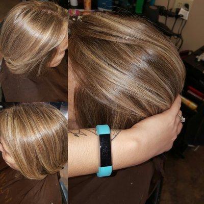 Color touch up with balayage highlights