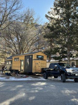 Adam with BoDean's Towing moving my Tiny House!