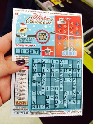 bought my first lottery ticket! unfortunately, I didn't win anything :'(