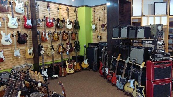 We have an eclectic electric section with new and used instruments. Vintage U.S. and Japanese are our favorites!