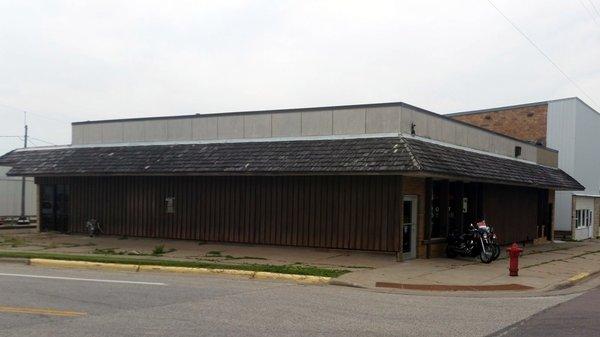 13 N. Main Street, Altura, MN. Corner view of building.