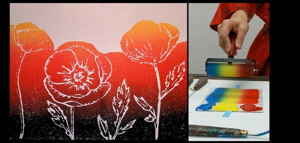 Poppy printmaking class