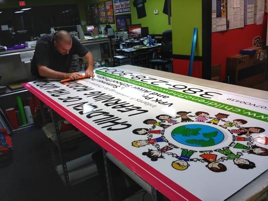 4ftx8ft Printed VInyl Banner mounted on Max Metal Material. Let us see what we can create for your business!