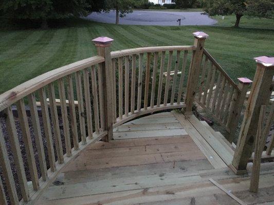 Custom curved railing