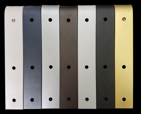 Goldberg Brothers barn door hardware is available in 16 powder coat colors, plus stainless steel.