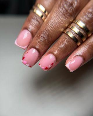 Detailed Manicure with a soft gel overlay on natural nails