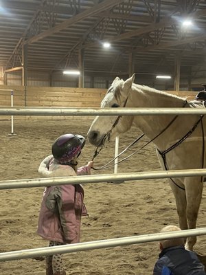 Students w lesson horses