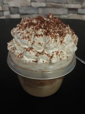 This is a small tiramisu desert that is part of our 7 day meal prep plan subscription menu.