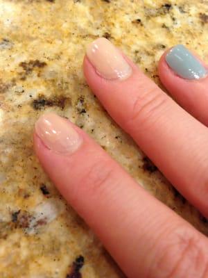 uneven nail polish application