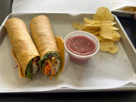 Pecan, chicken wrap. A lot of food there.