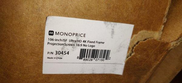 What Monoprice sent me. Note the clearly labeled 106 inch and the different part number. I wish I had noticed this before starting work.