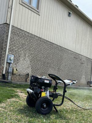 Power washing this house.