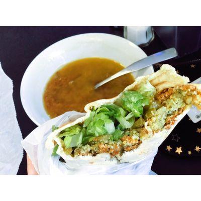 Falafel & Lentil soup! Mmmm!