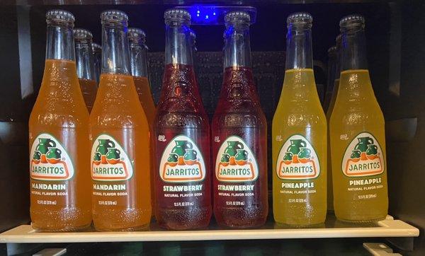 Jarritos Fruit Sodas. Mandarin,Strawberry, and Pineapple