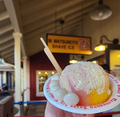 Tropical (Lilikoi, Guava, Mango) with condensed milk, vanilla ice cream inside, mochi balls (5)