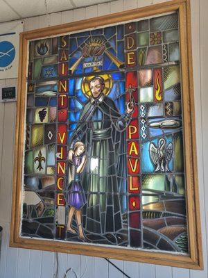 Beautiful mosaic in entry because this organization is devoted to using its profits to help the community.