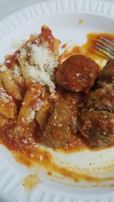 Venison meatball and venison sausage.