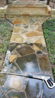 Before and after power washer.