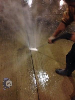 High-pressure powerwashing - gum & stain removal