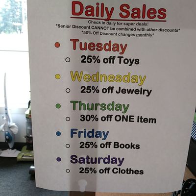 Daily sales special and discount.