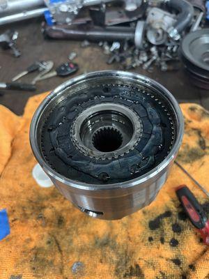 Subaru manual transmission viscous coupler rebuild 

Rebuilt because when turning the car would bind up