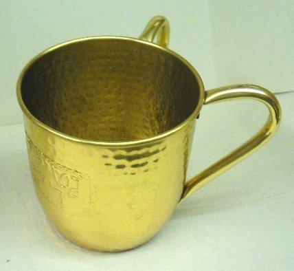 ANetilat Yadayim Wash Cup, Hammered work, Standard size.  Brass finish.