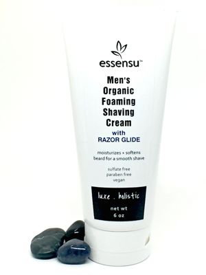 Men's Organic Foaming Shaving Cream with Razor Gide