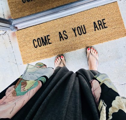 Our welcome mat says it all. Our core mission!