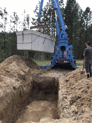 Installing new septic tank