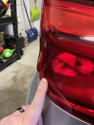 Broken taillight