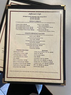 Breakfast Menu